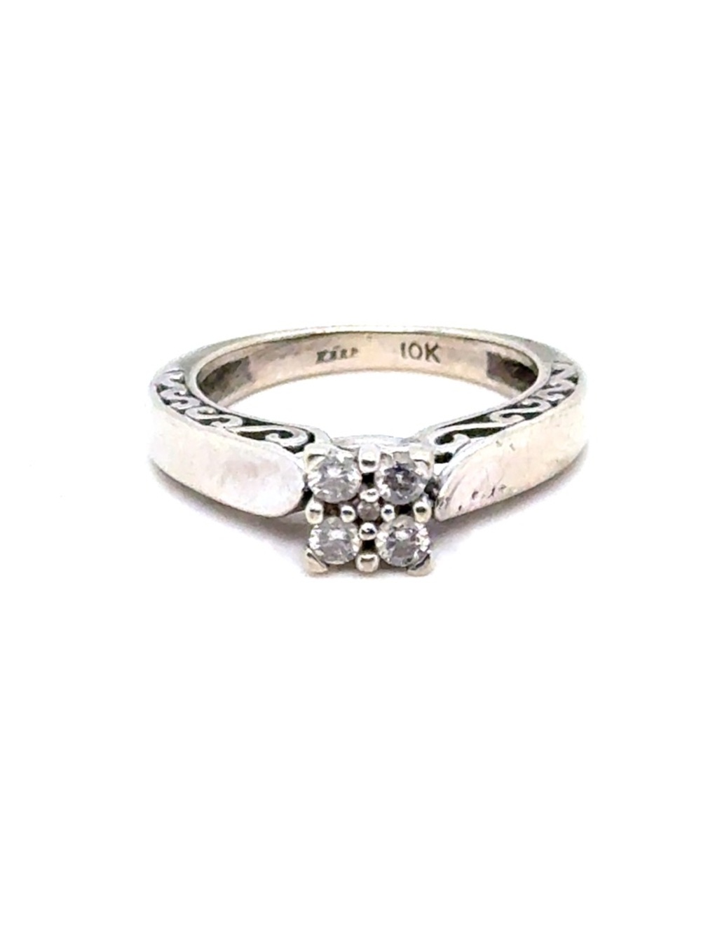 KEEPSAKE the Label 10K White Gold Four-Stone Cluster Ring
